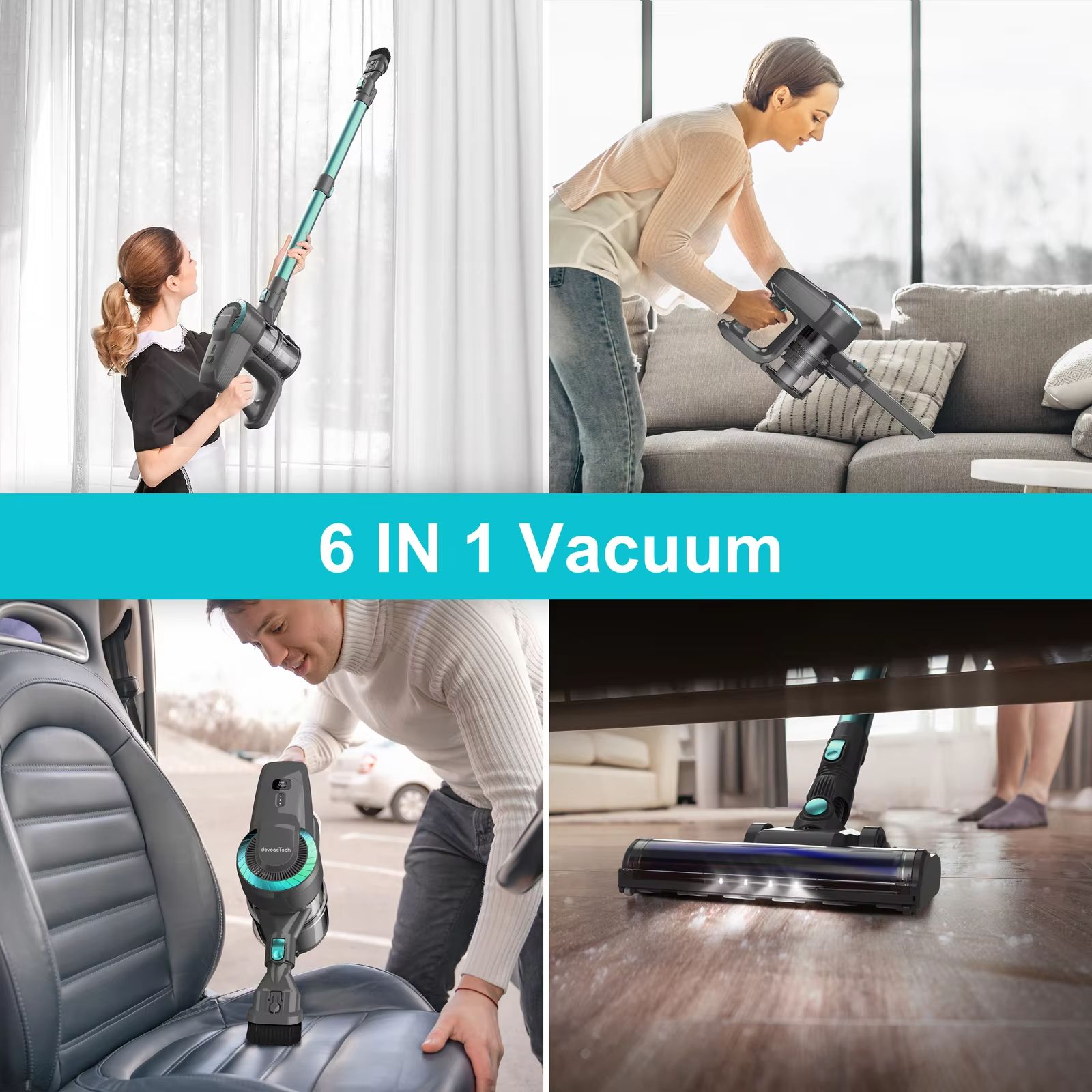 YISORA N300 Cordless Vacuum Cleaner – Ultra Lightweight 20Kpa Stick Vacuum for Pet Hair, Carpet & Hard Floors