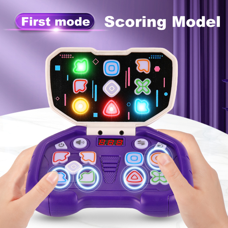 Rhythm Master Kids Flip Handheld Dance Mat, Stress Relief Game, Level Challenge Press & Push Training Machine