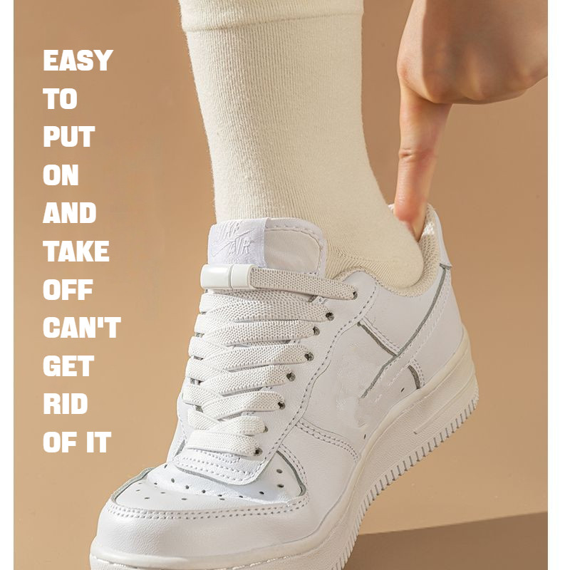 Magnetic Lock No-Tie Shoelaces for Sneakers & Boots Flat Elastic Design