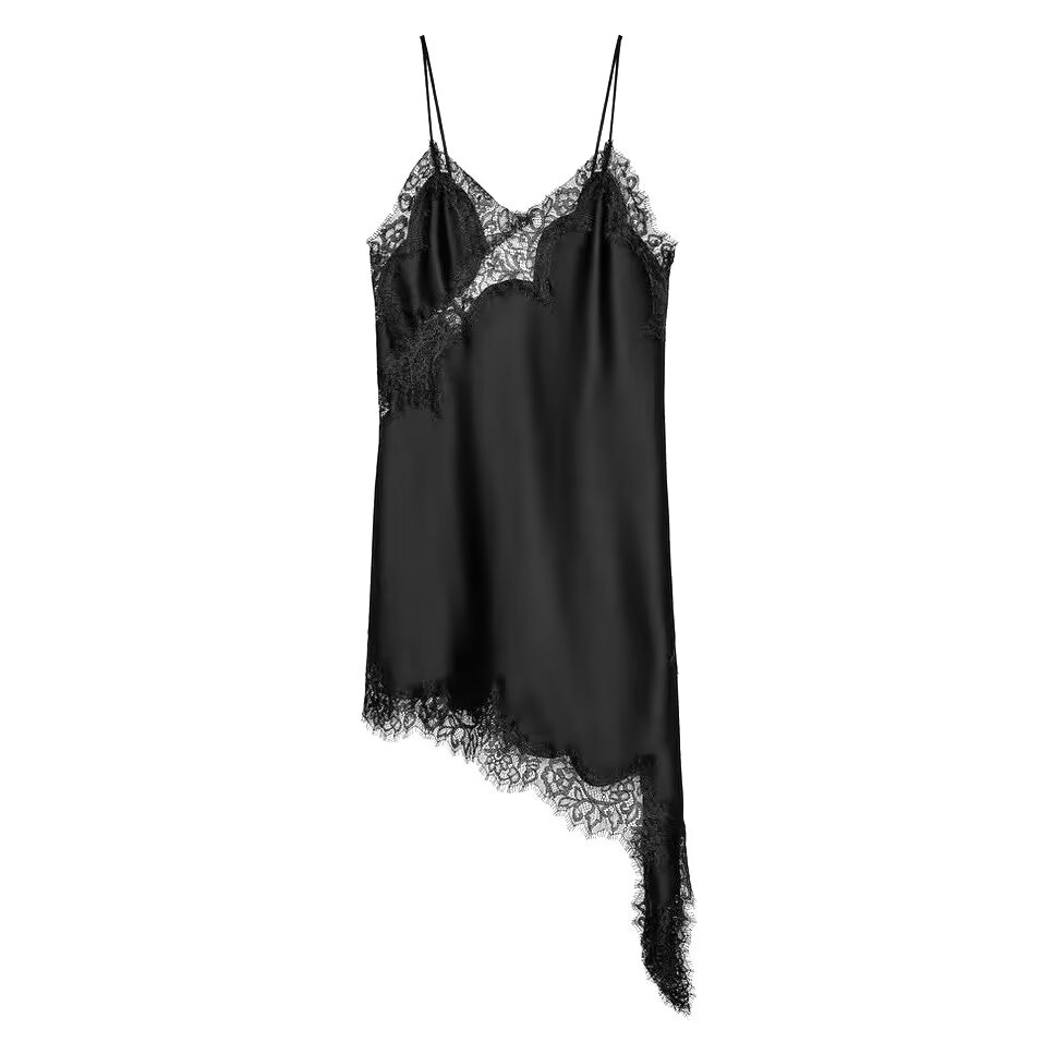 Women's Lace Asymmetrical Dress Sexy, Summer Suspender Dress, Fashionable New Temperament Evening Wear