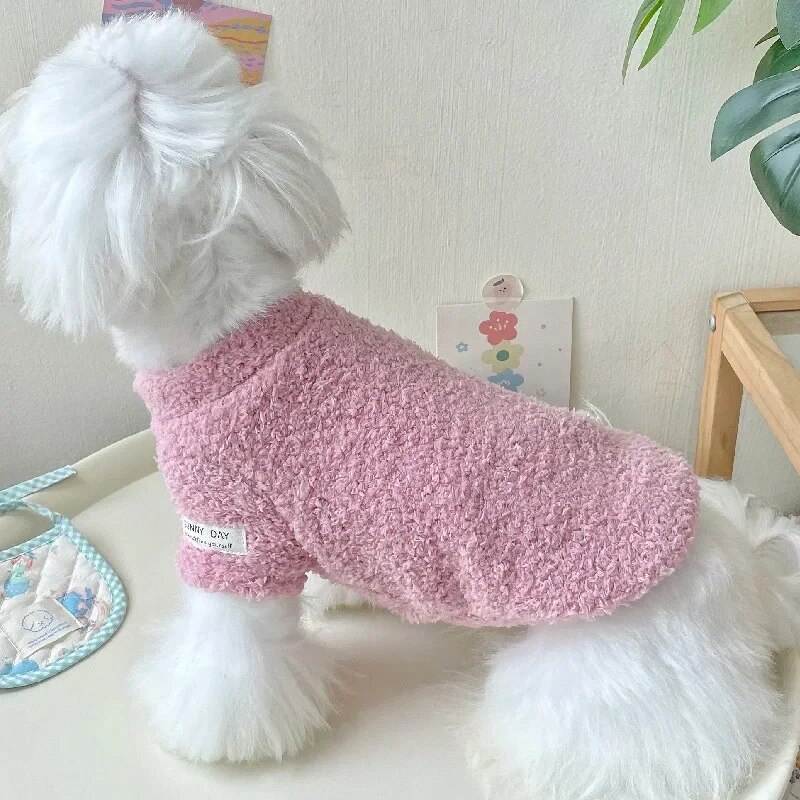 Double Sided Cloud Plush Dog Sweater | Autumn Winter Pet Coat