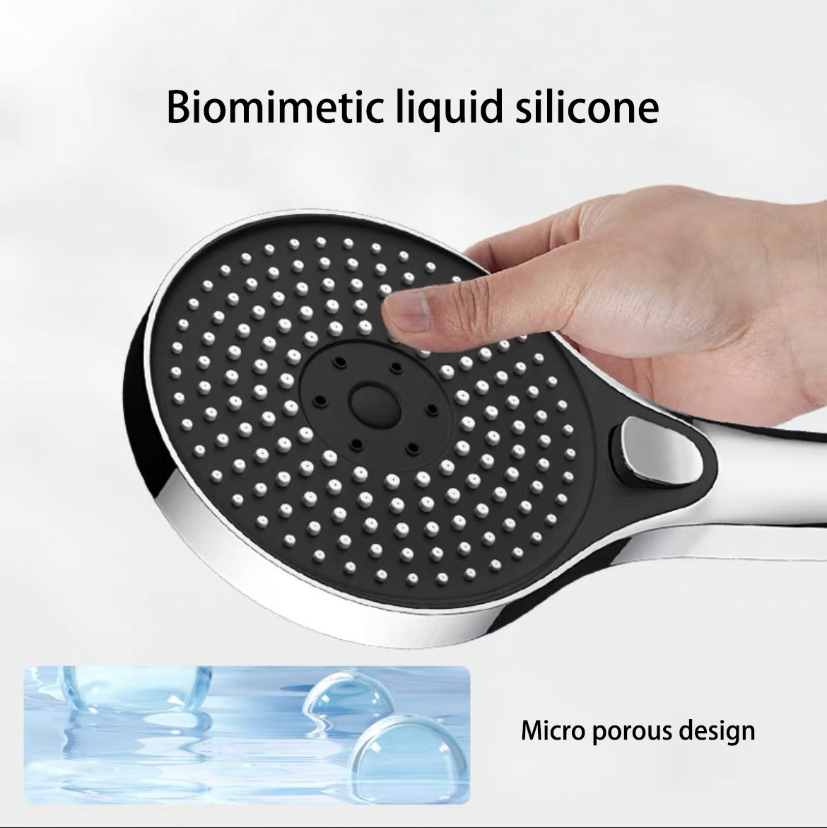 Home Bathroom Three-Speed Pressurized Shower Head with Large Panel and Water Heater Combination Set