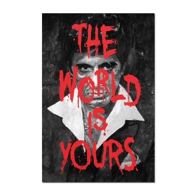 Scarface Poster Al Pacino Wall Art Gangster Movie Canvas Print