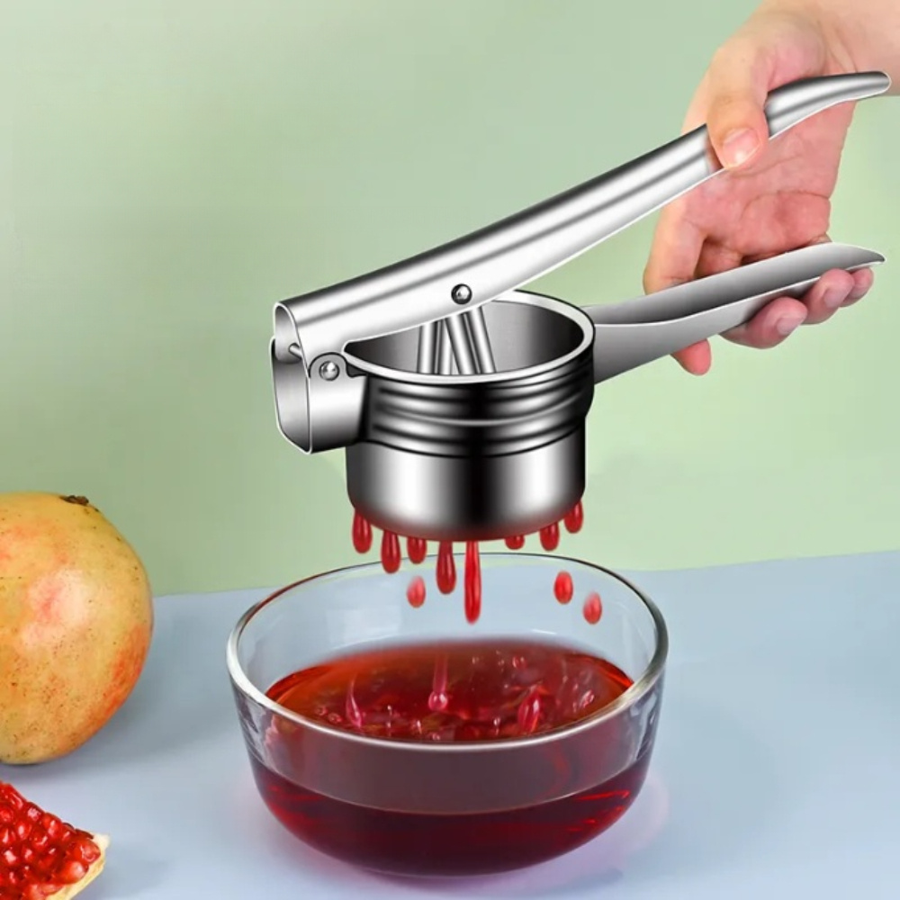 Stainless Steel Masher RicerPress, Crushing Puree, Mashed Potatoes, Fruit Vegetable SqueezerJuicer Press Maker Kitchen