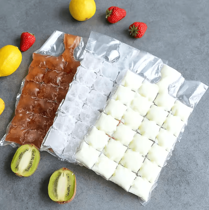Self-Sealing Disposable Ice Cube Bags – Space-Saving Freezer Ice Tray Alternative (10 Pack)