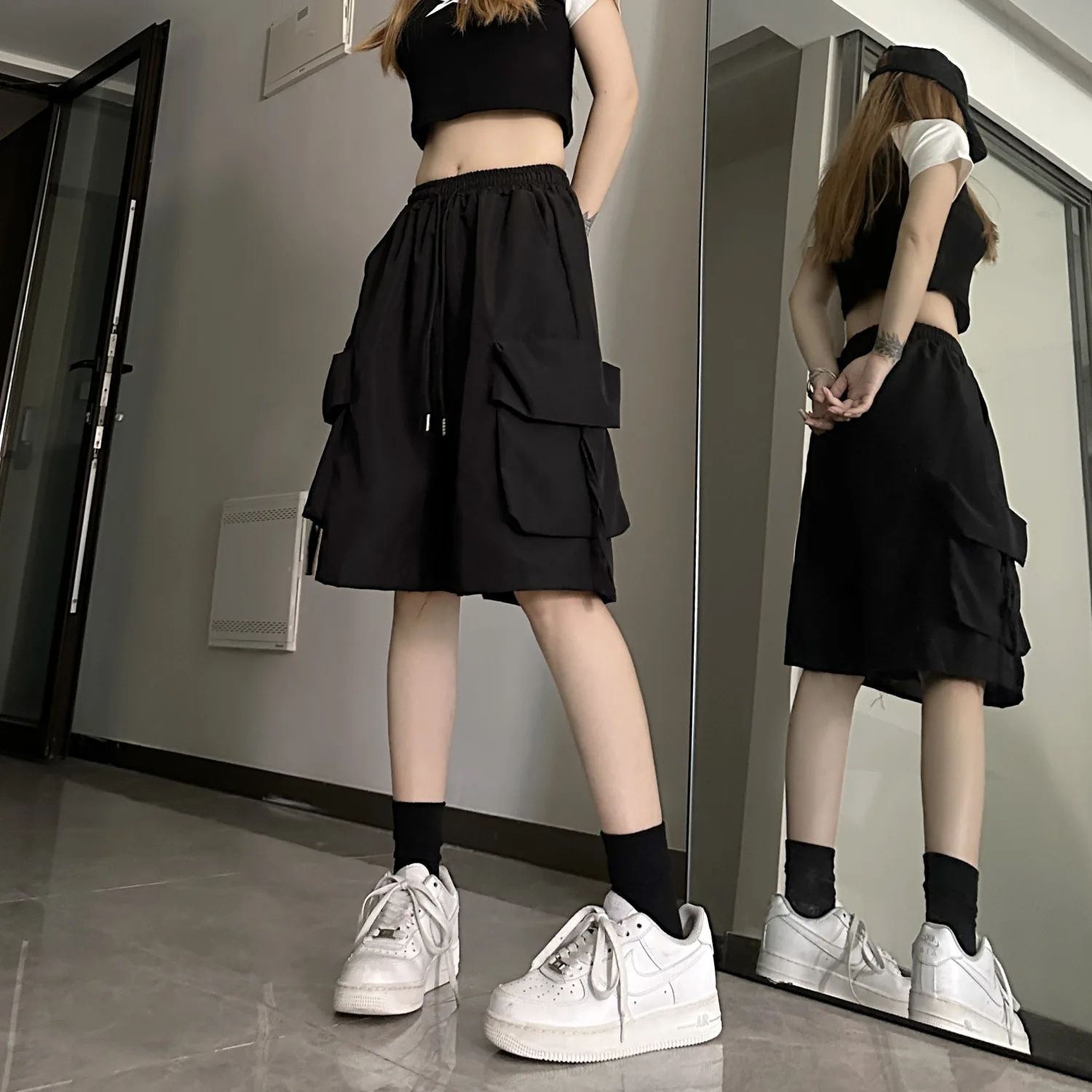 Women Quick Dry Wide Leg Summer Sports Shorts