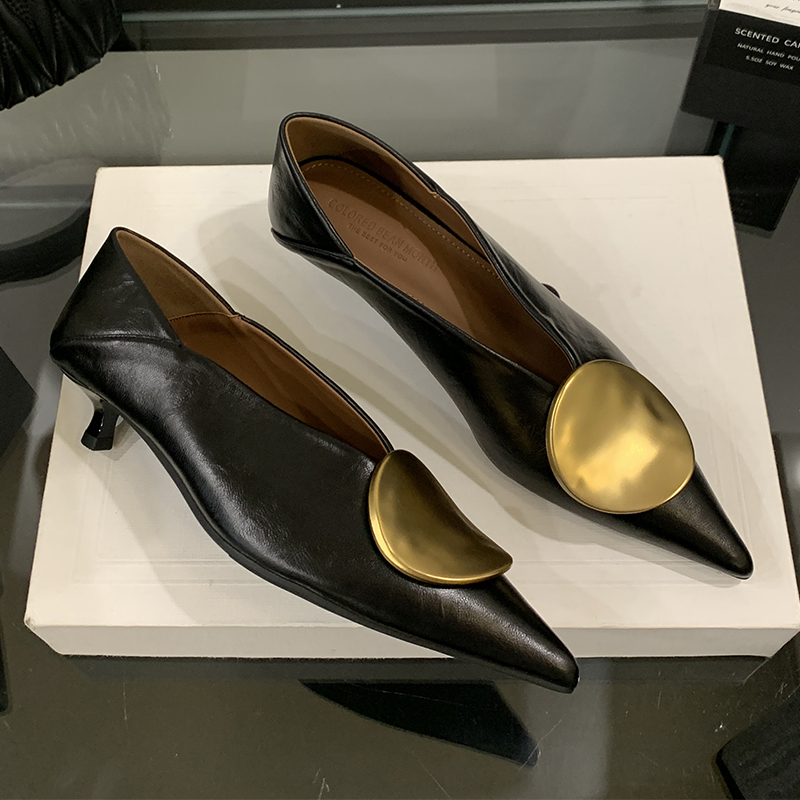 Designer Luxury Women Heeled Shoes, Sexy Pumps with Pointed Toe, Low Heels Summer Fashion Elegant