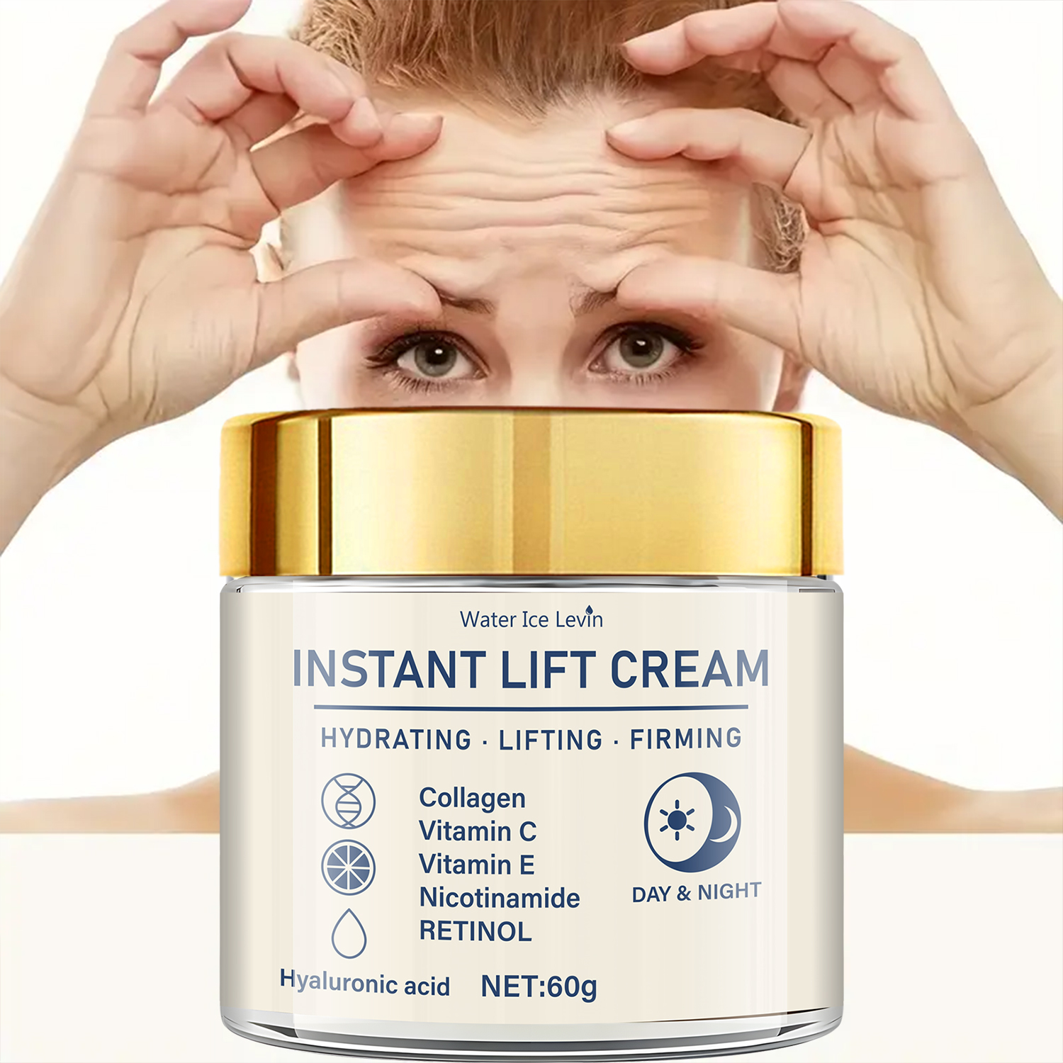 Hyaluronic Acid Facial Firming Lifting Cream, Retinol for Moisturizing Skin, Suitable for Any Skin, Firming Daily Skin