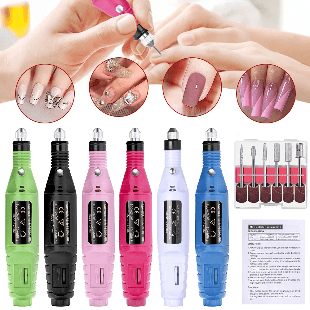Professional Electric Nail Drill Polisher Set for Manicure and Pedicure