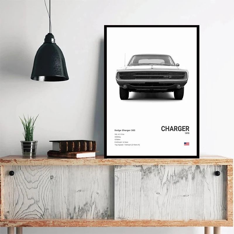 Dodge Challenger SRT Hellcat Redeye Canvas Poster | Modern Sports Car Wall Art