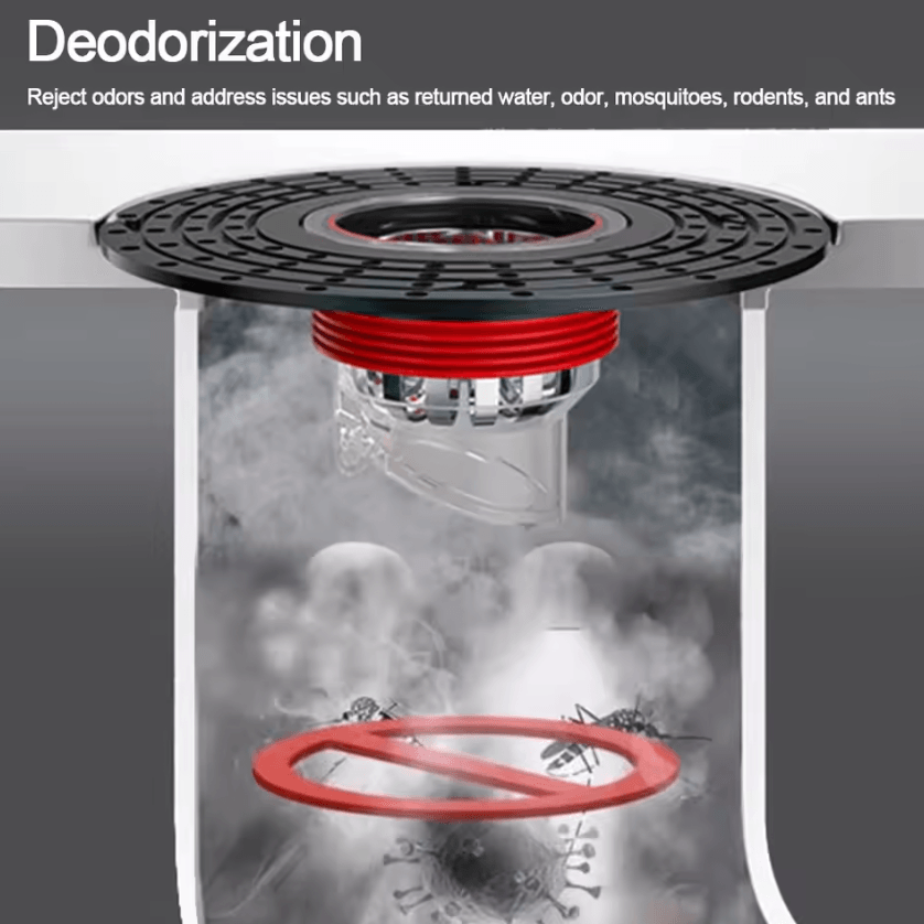 Portable Self-Closing Floor Drain Core – Anti-Odor & Insect-Proof Bathroom Filter