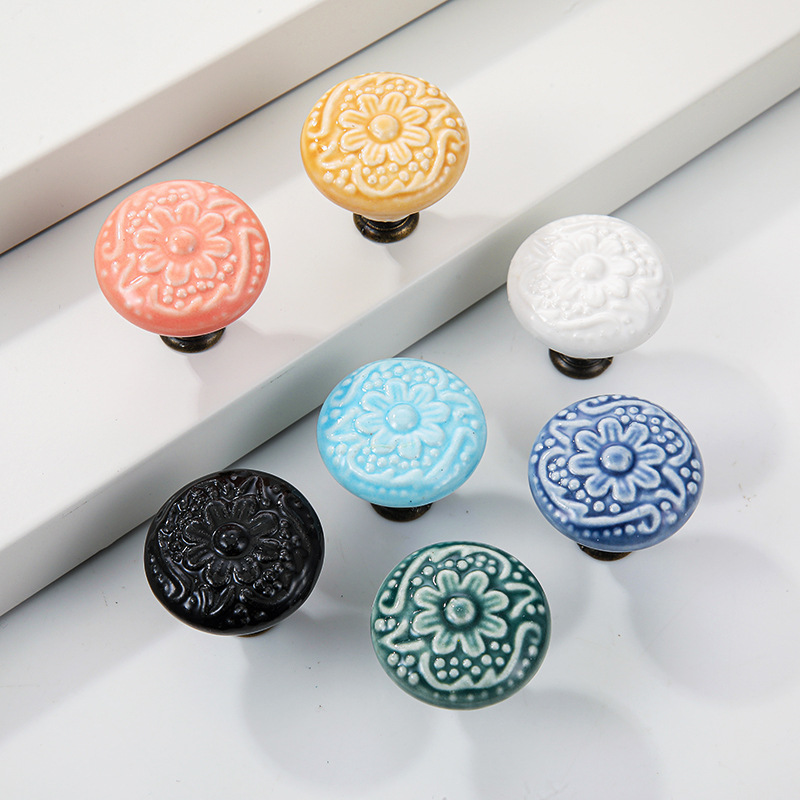 Modern Ceramic Cabinet Handles Minimalist Drawer Knobs for Kitchen Cupboards