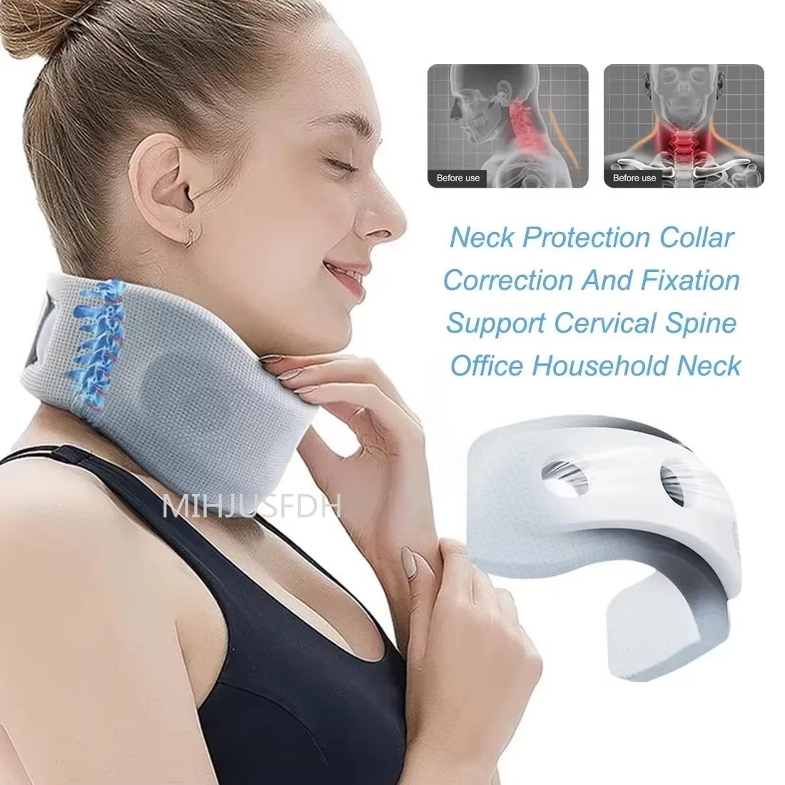 Adjustable Cervical Neck Support Pillow – Soft Foam Travel & Pain Relief Cushion for Airplane or Home Use