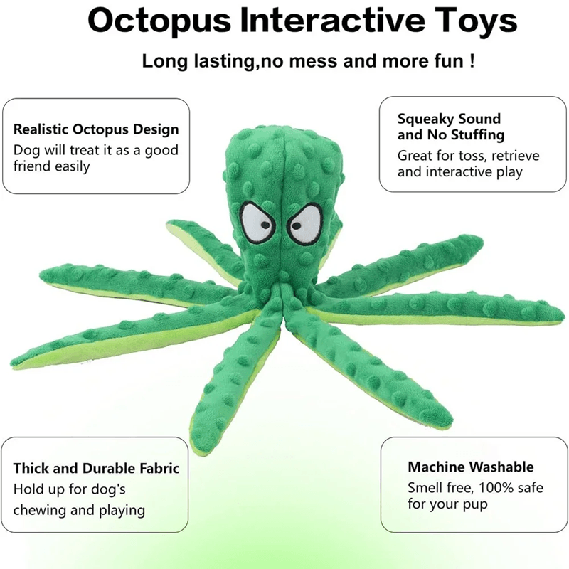 PlayPals Octopus Dog Chew Toy for Small and Medium Dogs