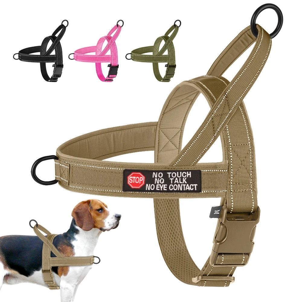 Reflective No Pull Tactical Dog Harness Padded Vest for Small Medium and Large Dogs