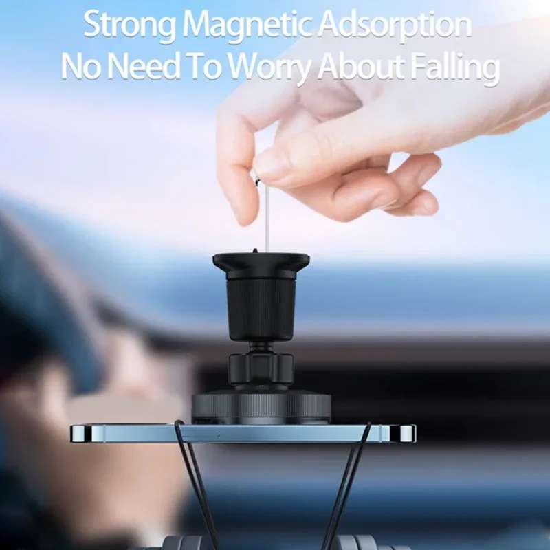 Magnet Car Phone Holder Mount, Magnetic Car Wireless Charger Stand Bracket for iPhone Fast Charging Station