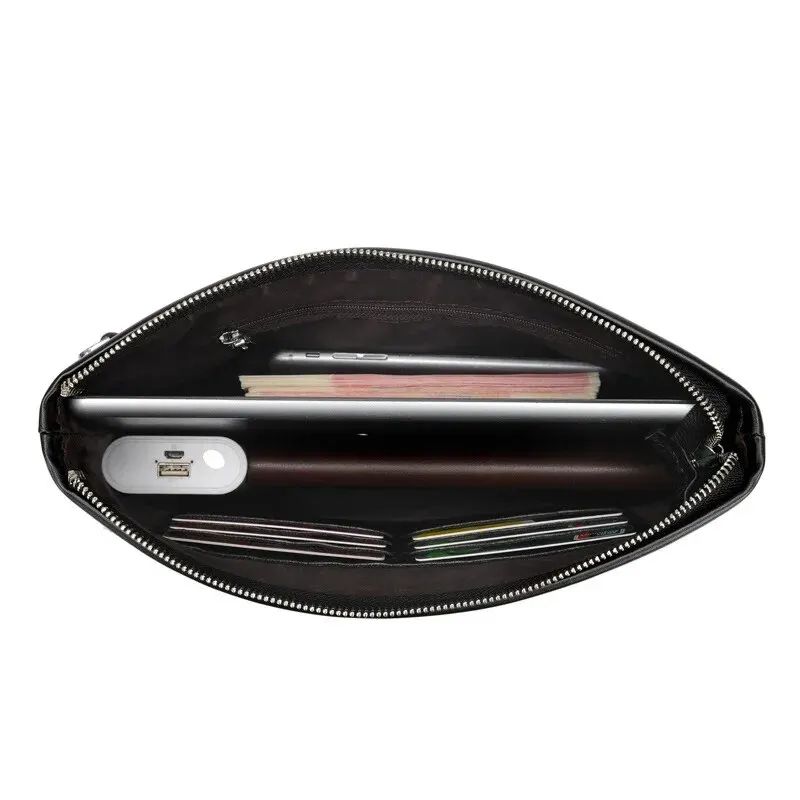 Premium Large Capacity Mens Leather Clutch Bag – Luxury Designer Wallet Pouch