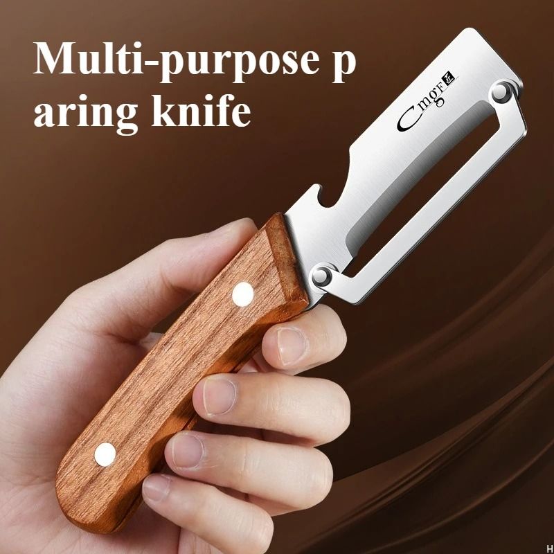 Stainless Steel Fruit and Vegetable Peeler with Wooden Handle