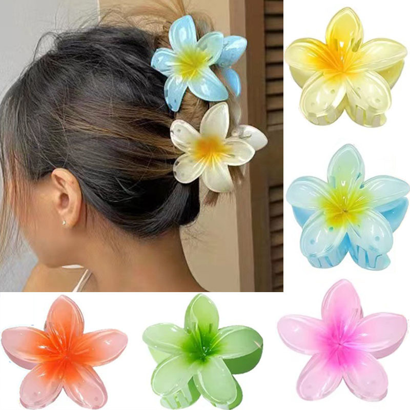 Bohemian Flower Hair Clips for Women Large Beach Hair Claw Barrettes