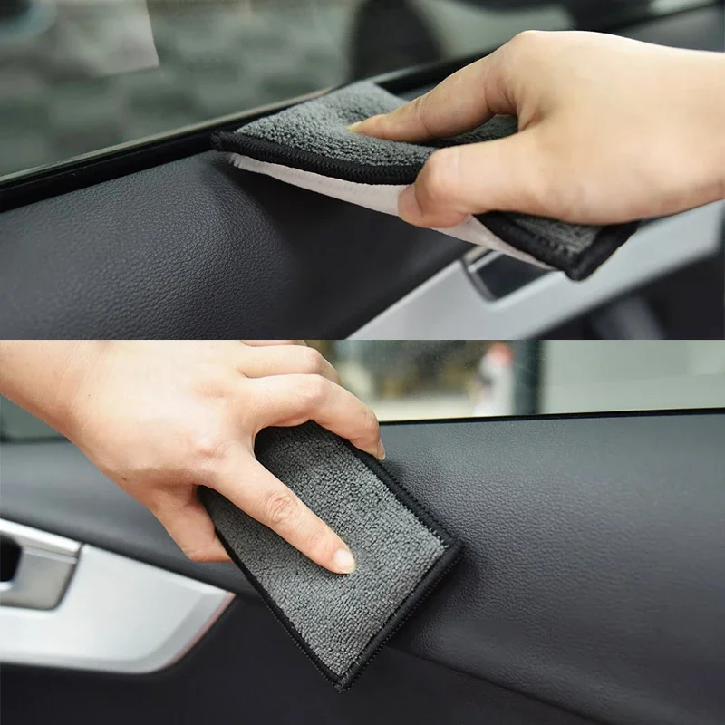 Car Leather Cleaning Microfiber Towel, Soft Double Side Scrubbing Sponge, Wax Sponge Auto Detailing Tools