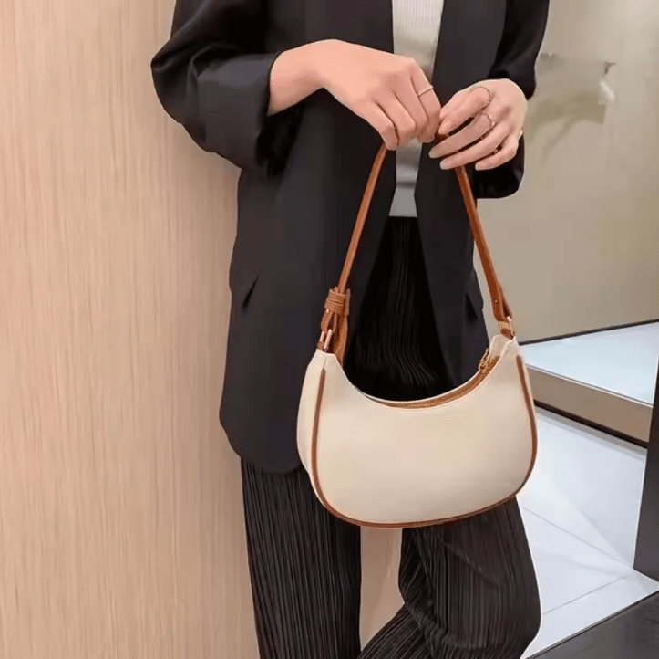 Fashionable Underarm Womens Shoulder Bag Soft PU Leather Trendy Square Handbag