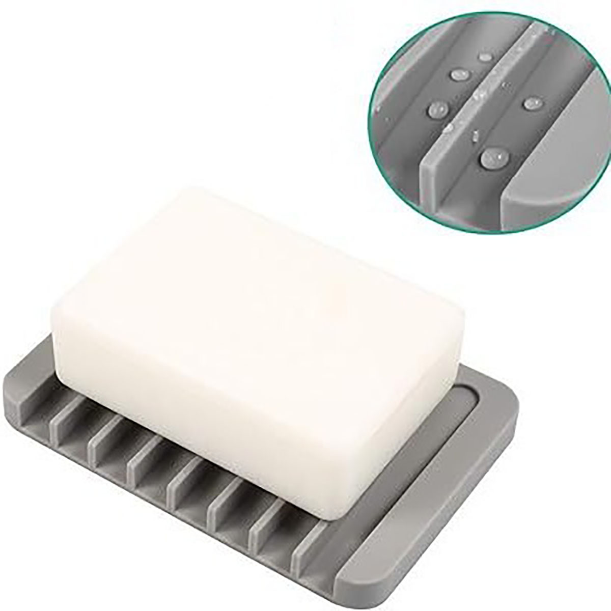Durable Silicone Soap Holder Tray Soap Box Storage Plate for Bathroom Sink Draining Sponge Shower Accessories