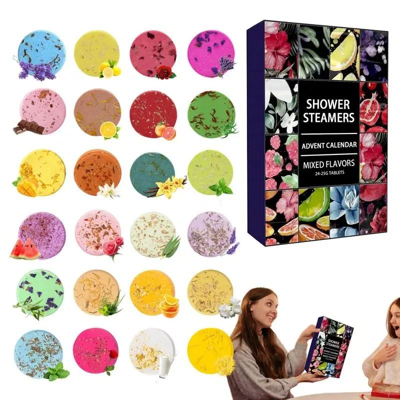 SerenityScents Shower Steamers Advent Calendar 24 Piece Aromatherapy Set