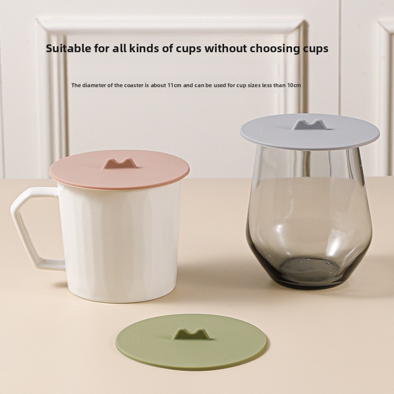 Silicone Mug Covers for Cups, Flexible Hot Cup Lids, Dustproof Coaster, High-Temperature Resistant Lid