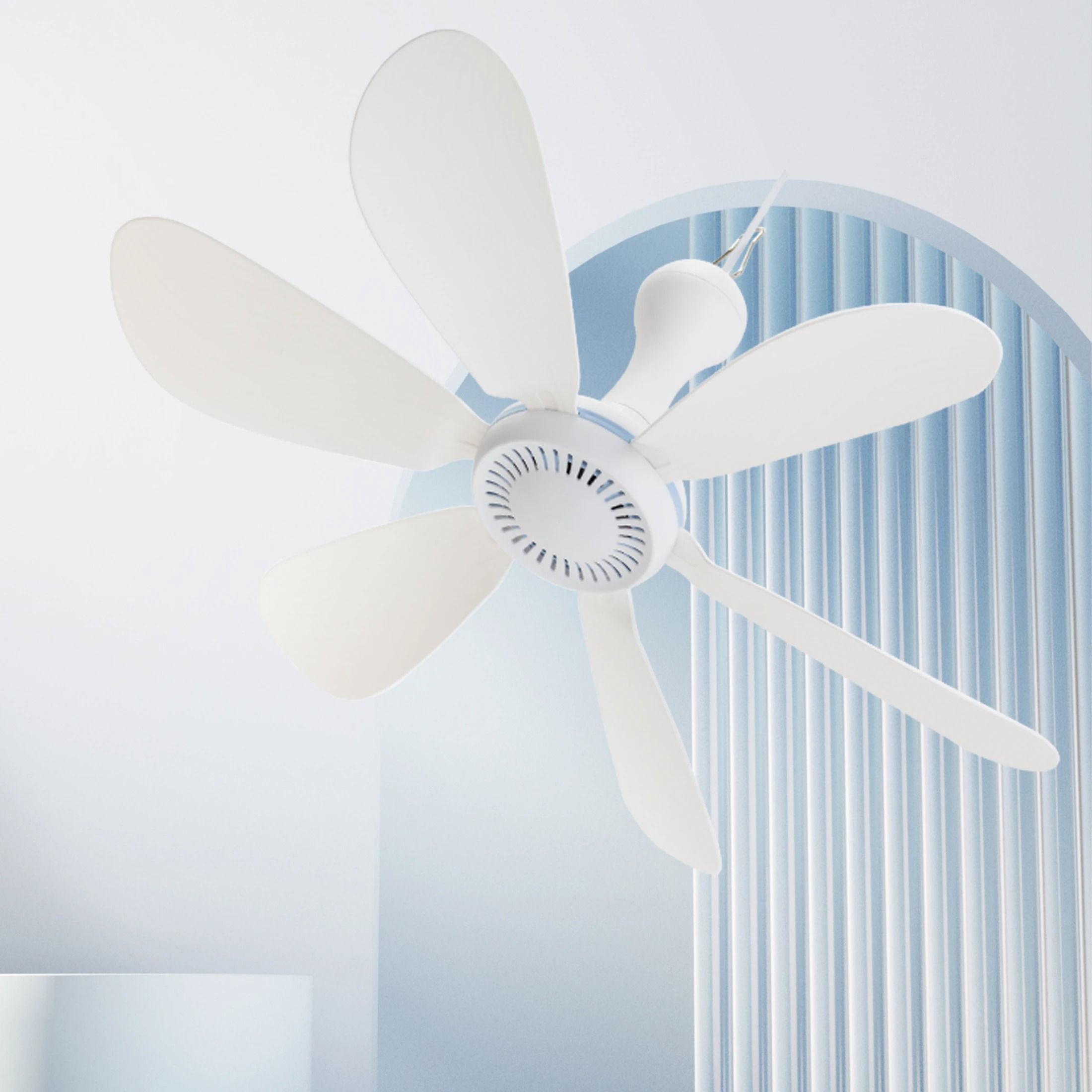 Portable 6 Leaf Silent USB Ceiling Canopy Fan with Remote