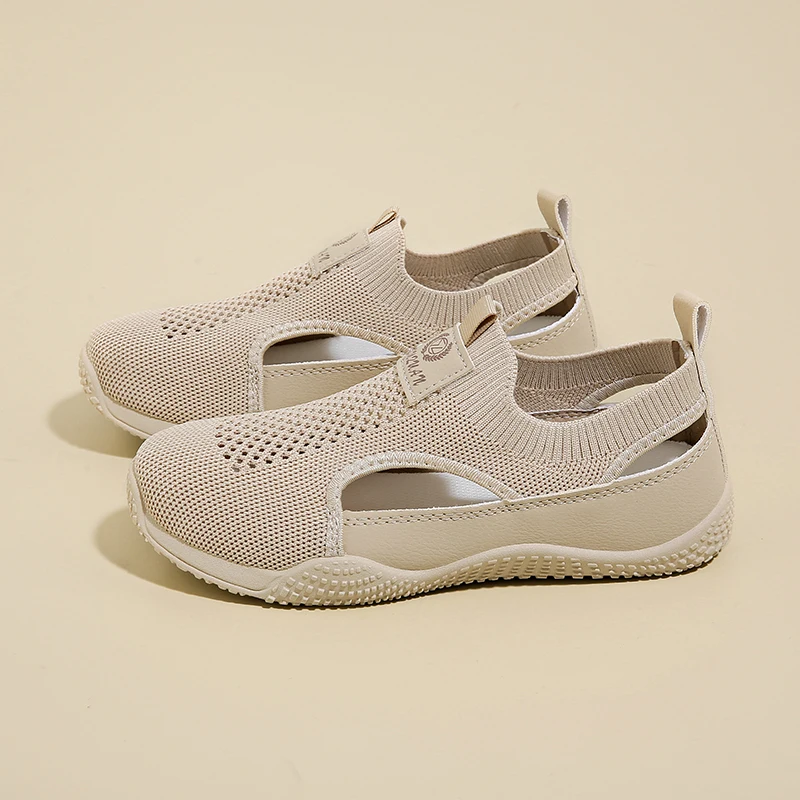 New Summer Trendy Mesh Sandals, Hollow Breathable Casual Board Shoes, Thick Sole Versatile Women's Vulcanized Shoes
