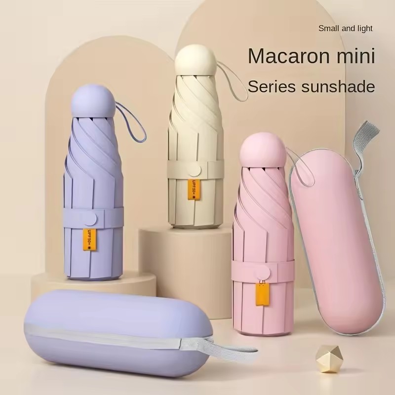Compact Mini Travel Umbrella with UV Protection, Ultralight Portable Capsule Umbrella for Easy Travel and Everyday Use