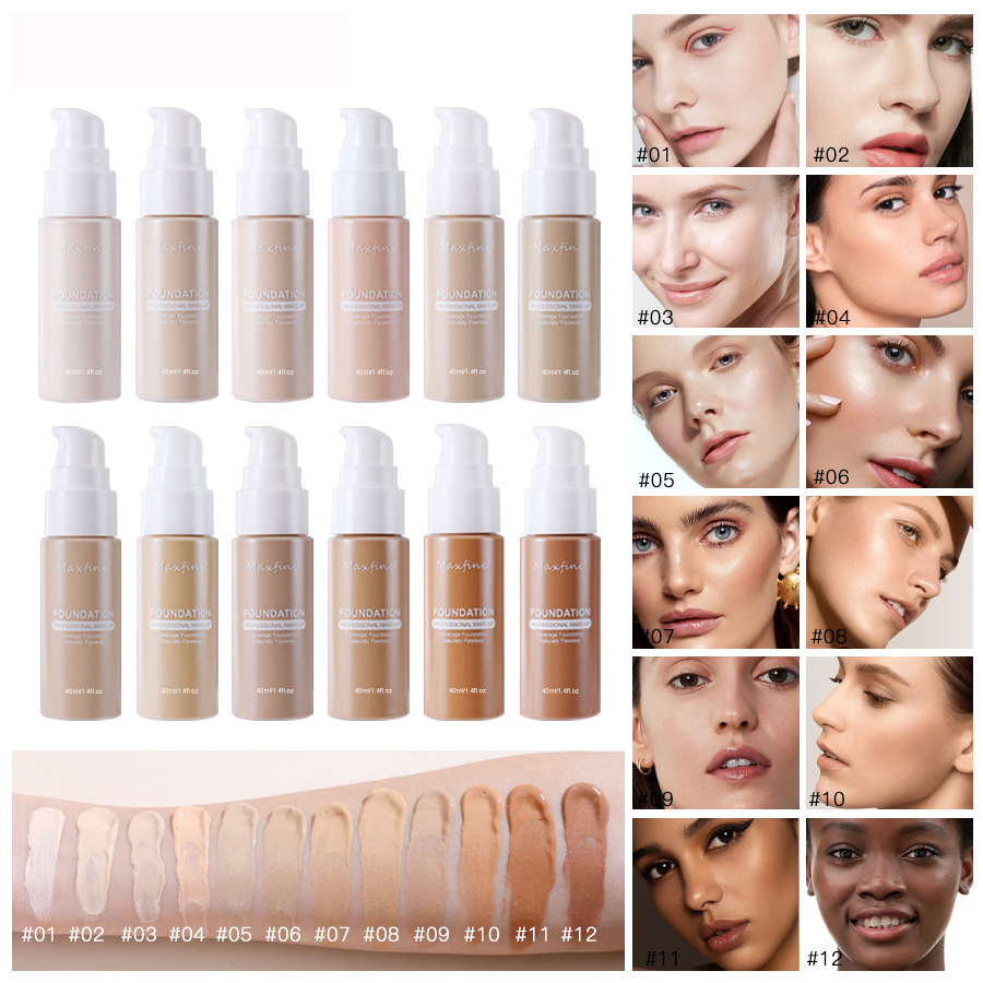 Lightweight Liquid Foundation with Full Coverage, Oil-Control, Waterproof & Sweat-Resistant Concealer