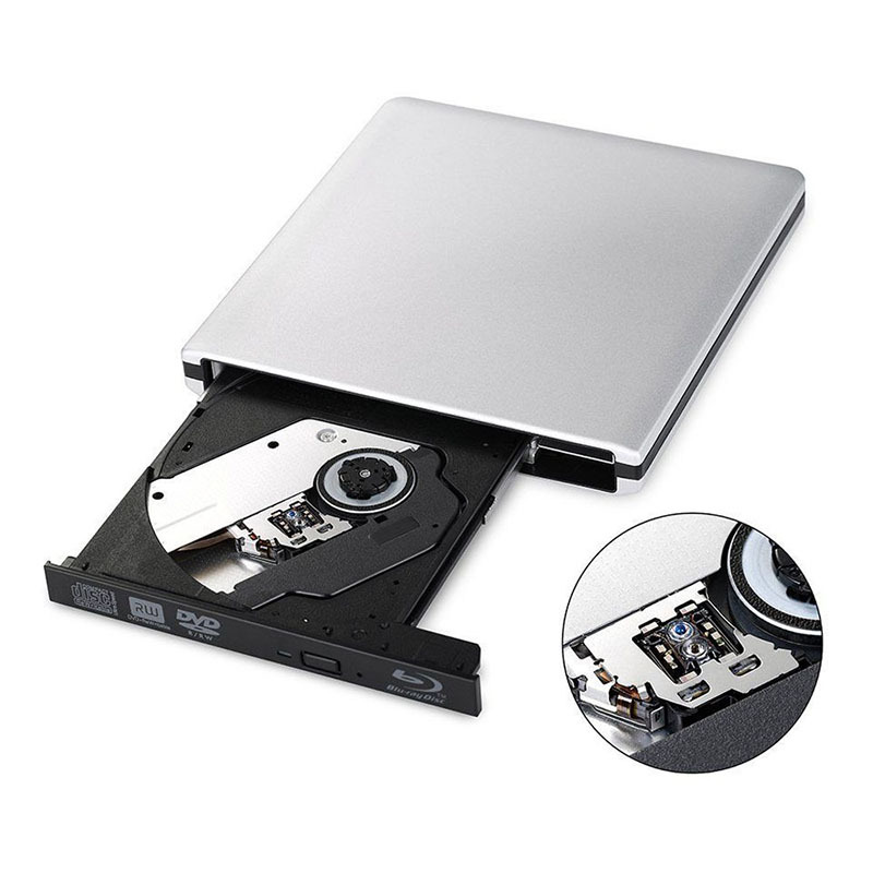 External USB Blu-Ray Reader, Burner, Writer BD-ROM Optical DVD Recorder for Laptop Desktop