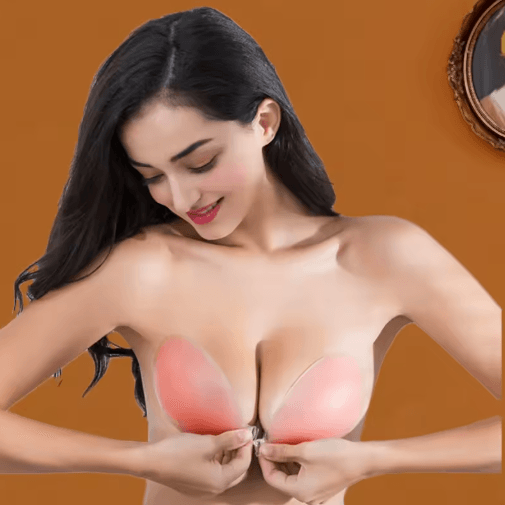 ECMLN Invisible Silicone Adhesive Push Up Bra for Backless and Strapless Outfits