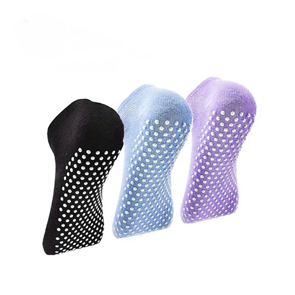 Anti-Slip Yoga Socks for Women, Breathable Cotton Trampoline Socks, Elastic Sports Socks for Boys and Girls