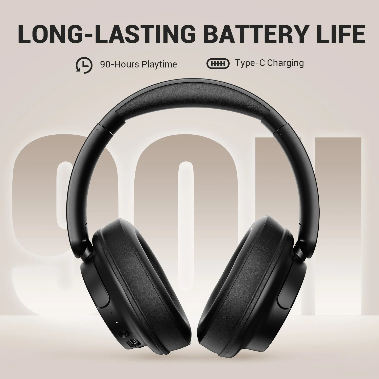 Bluetooth 5.3 Over Ear Headset With Mic, Oneodio SuperEQ V16 Wireless Headphones,Foldable Hi-Res Bass Pop Mode