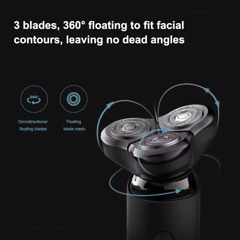 Electric 3 Blade Waterproof Shaver for Men Dry and Wet Beard Grooming Tool