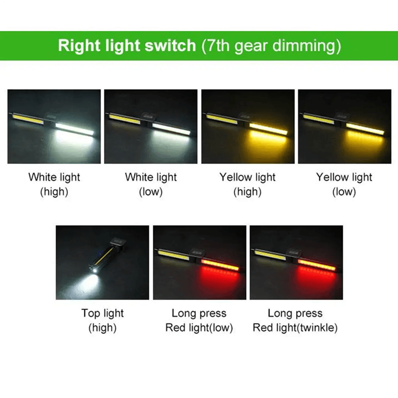 Foldable Magnetic Rechargeable Flashlight with 7 Mode Led Lamp