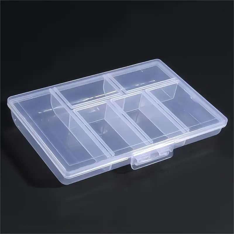 Double Buckle Jewellery Storage Box Transparent Earring and Ring Storage Box Nail Drill Accessories Organiser