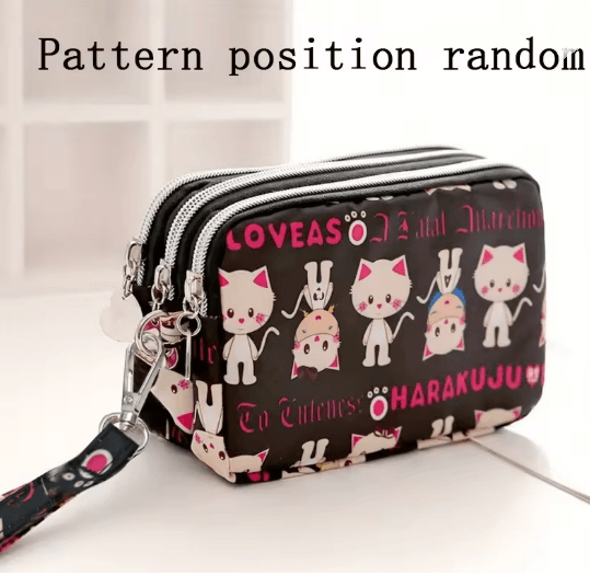 SoftCarry Womens Wrist Phone Purse Three Layer Zipper Handbag