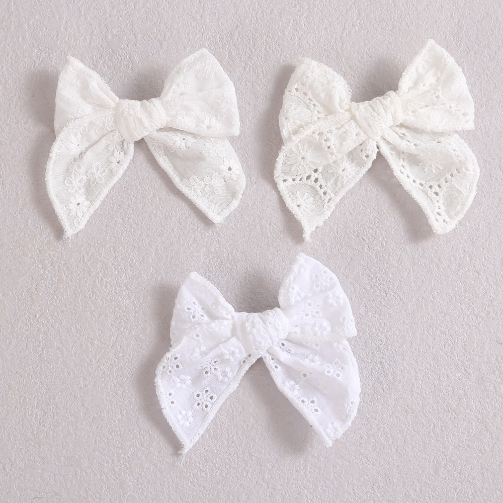 Baby Girl Hair Clips White Lace Bow Headwear Toddler Pin Hairpin