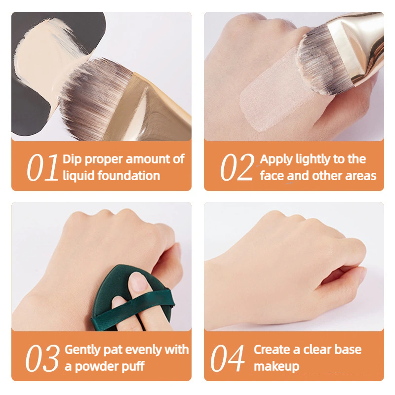 Hot Sale Flat Head Makeup Brush, Quickly Apply Foundation with GECOMO Brush, Smooth Easy Apply Makeup without Sticking