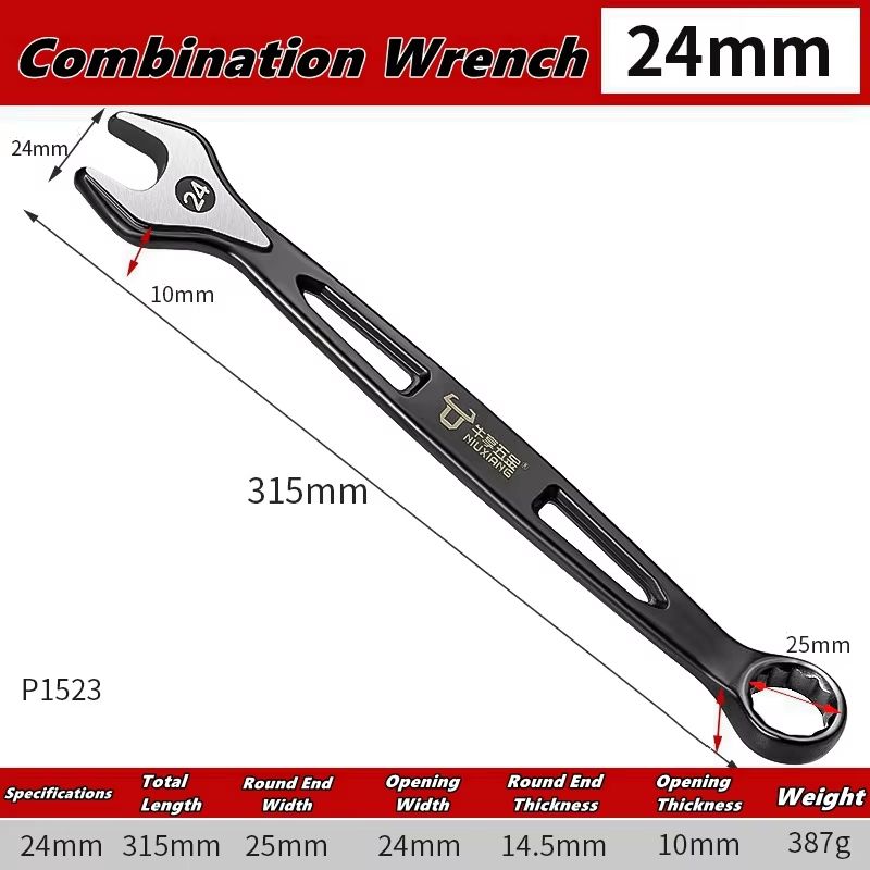 Dual-Use Plums Blossom Ratchet and Open-End Wrench Set 1/4in–15/16in Combination Spanners with Nut Cutter