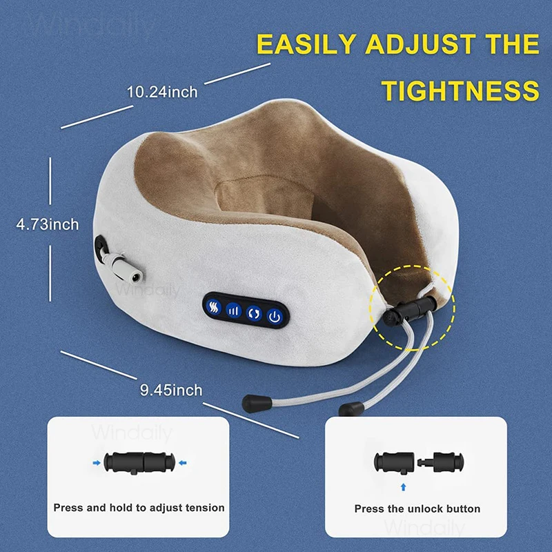 Neck Massager with Heat and Vibration U Shaped Neck and Shoulder Pillow