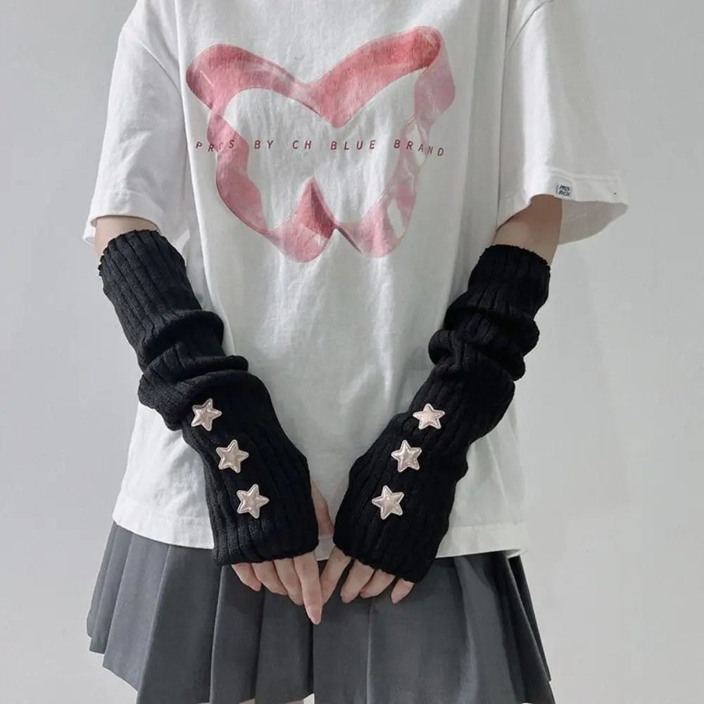 Elegant Lace-Trimmed Knitted Arm Warmers - Lolita & Harajuku Style