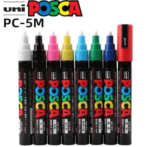 Uni POSCA Acrylic Marker Set PC-5M – Multi-Surface Paint Pens (29 Colors)