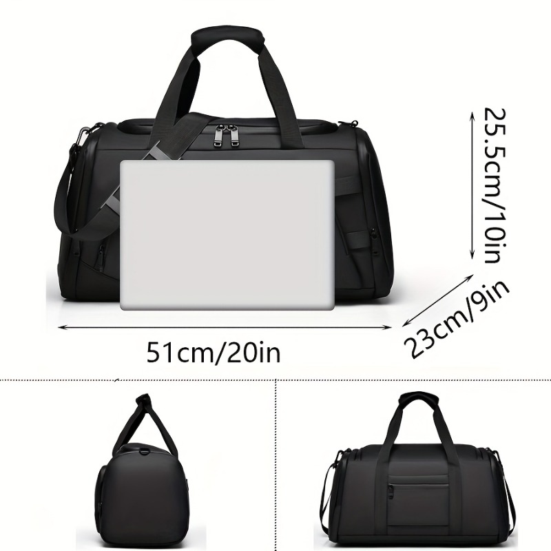 Mens Travel Duffel Bag with Shoe Compartment Sports Gym and Weekend Overnight Bag