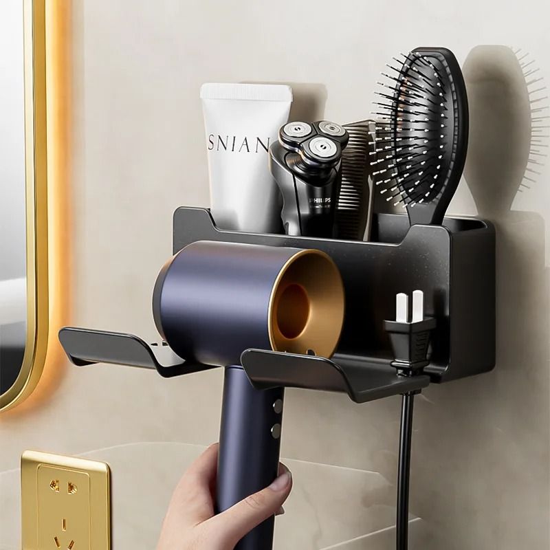 Wall Mounted Hair Dryer Holder for Bathroom Organization