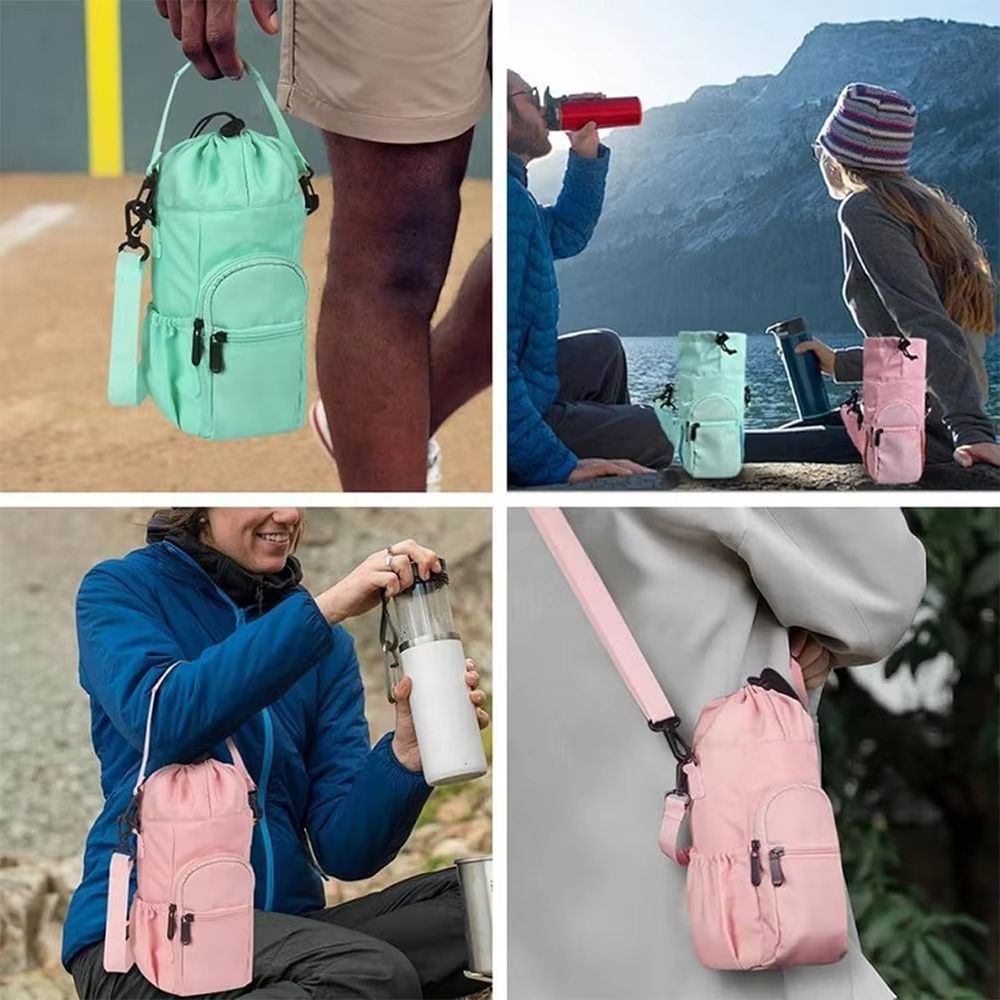 Insulated Crossbody Water Bottle Sling Bag with Phone Pocket