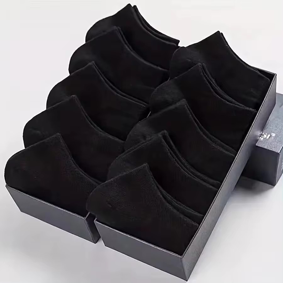 Mens Breathable Ankle Socks, Spring Summer Thin Cotton Socks for Casual & Business Wear